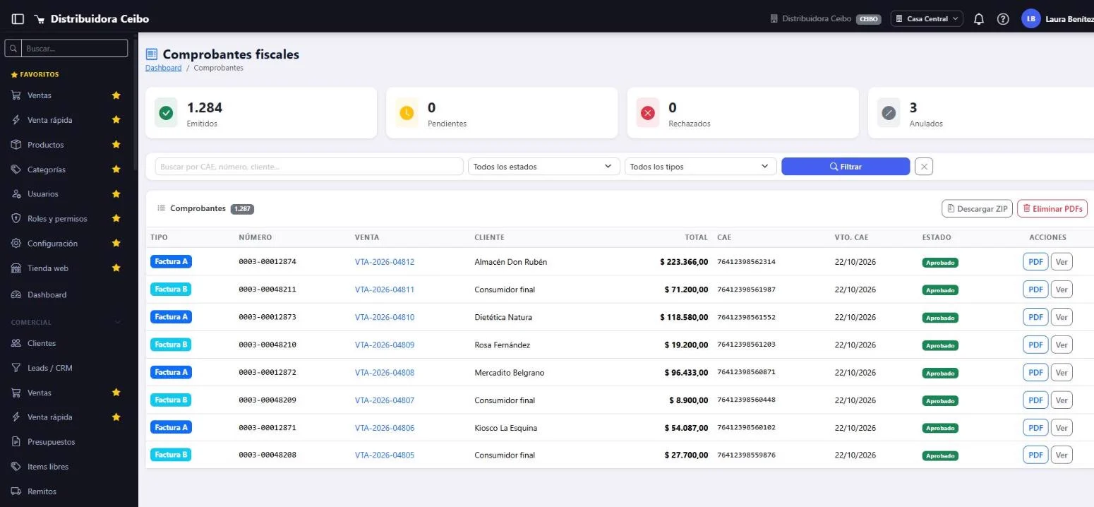 Facturación ARCA en VentaWeb