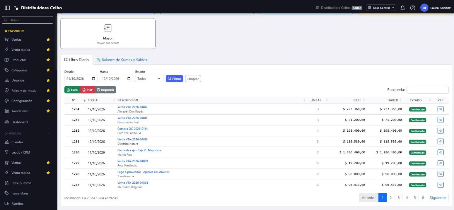 Contabilidad en VentaWeb